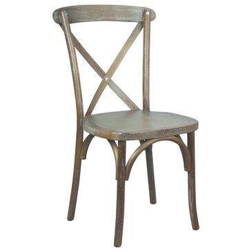 Flash Furniture Advantage X-Back Dining Side Chair in Brown and White Grain, , large