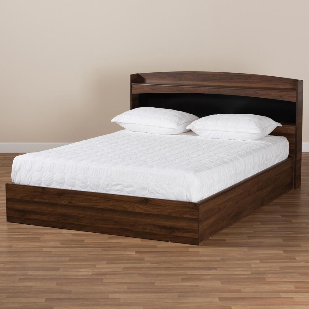 Baxton Studio Christopher Queen Platform Storage Bed in Dark brown, , large