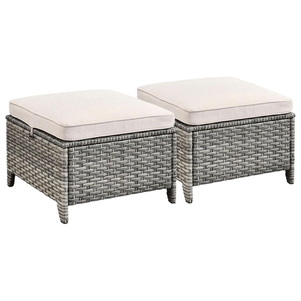 Sunwell Garden 6-Piece Patio Chat Set with Side Table in Beige, , large