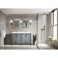 Lexora Home Ziva 60" Double Bathroom Vanity in Dark Grey with 2 cm White Quartz Top and Rectangular Sinks, , large