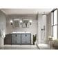 Lexora Home Ziva 60" Double Bathroom Vanity in Dark Grey with 2 cm White Quartz Top and Rectangular Sinks, , large