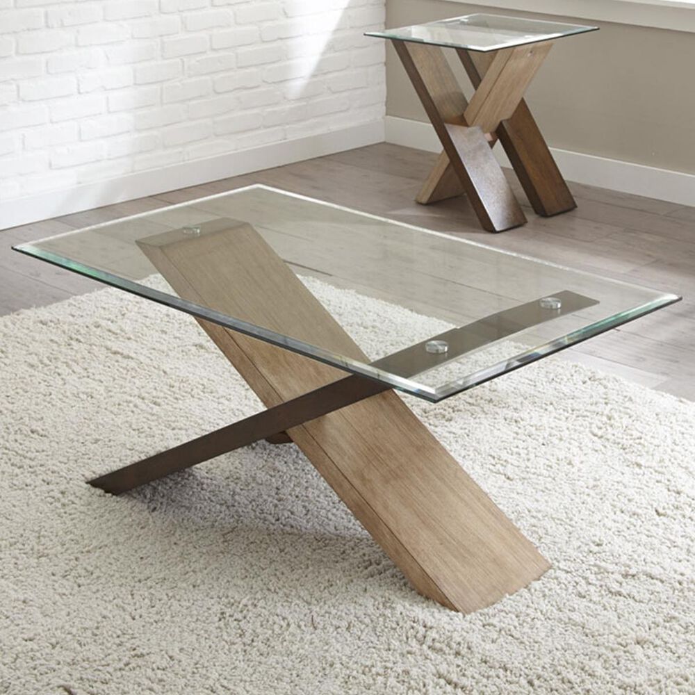 Crystal City Tasha Cocktail Table in Natural and Deep Cherry, , large
