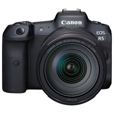 Canon EOS R5 DSLR Camera with RF24-105mm F4 L IS USM Lens in Black, , large