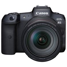 Canon EOS R5 DSLR Camera with RF24-105mm F4 L IS USM Lens in Black