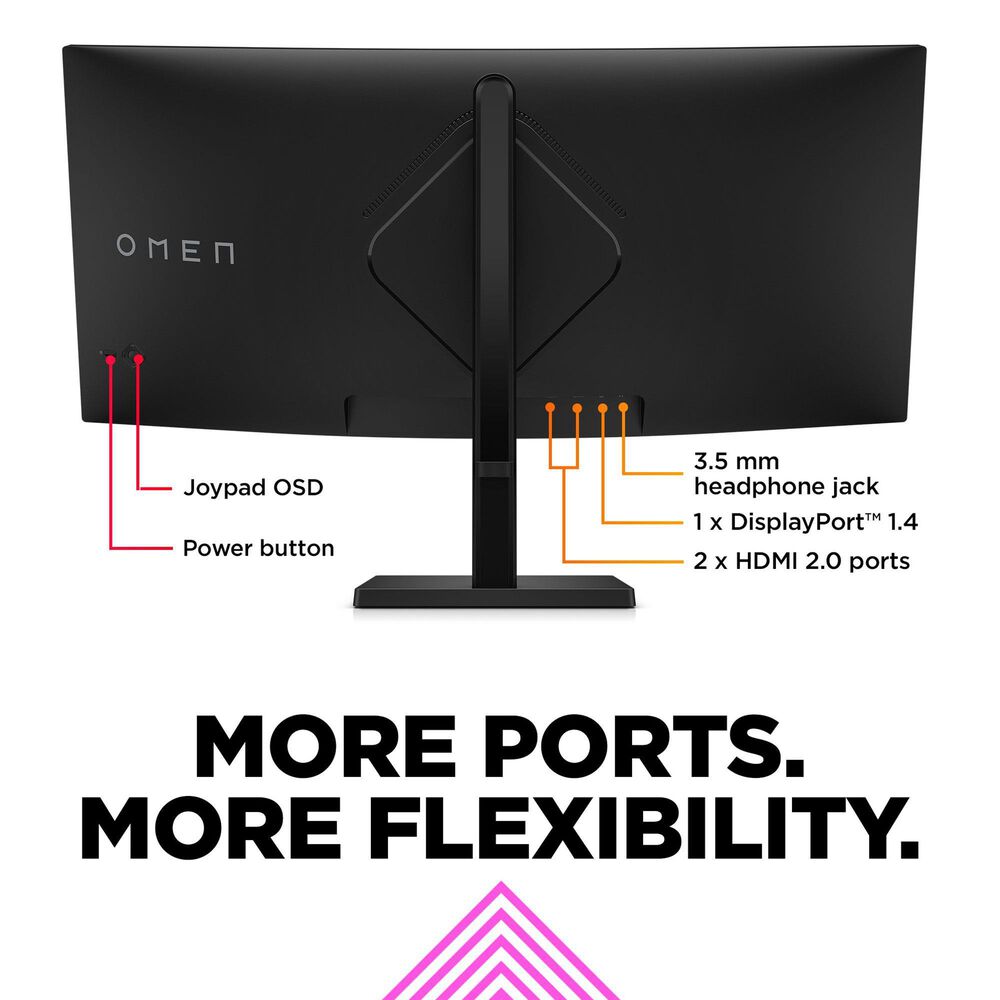 HP 34&quot; WQHD 165Hz Curved Gaming Monitor in Black, , large
