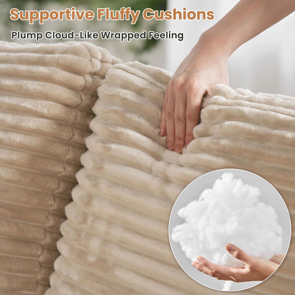 Noviland HOMLUX 6-Piece Mod Sectional with Chaise in Beige, , large