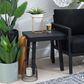 Linon Home Decor Holland Aluminum Side Table in Black, , large