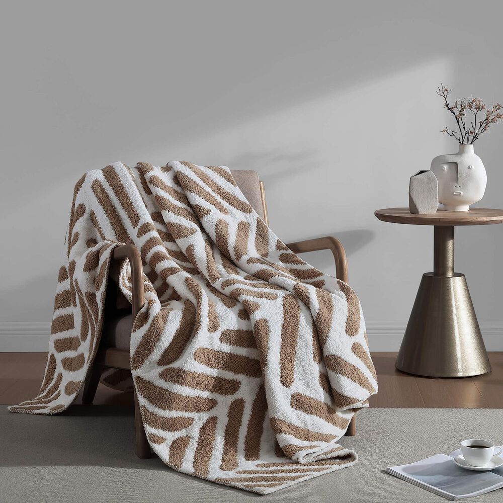 Sunday Citizen Tulum 52&quot; x 75&quot; Throw in Biscotti and Off White, , large