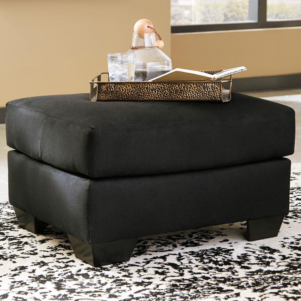 Ashley Darcy Standard Ottoman in Black, , large