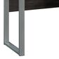 Hearth and Haven 2-Drawer Computer Desk in Dark Brown and Silver, , large