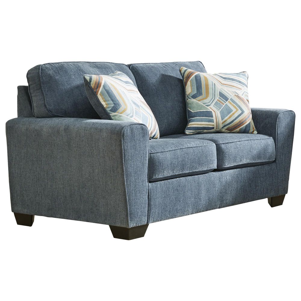 Ashley Cashton Stationary Loveseat in Blue, , large