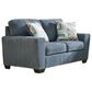 Ashley Cashton Stationary Loveseat in Blue, , large