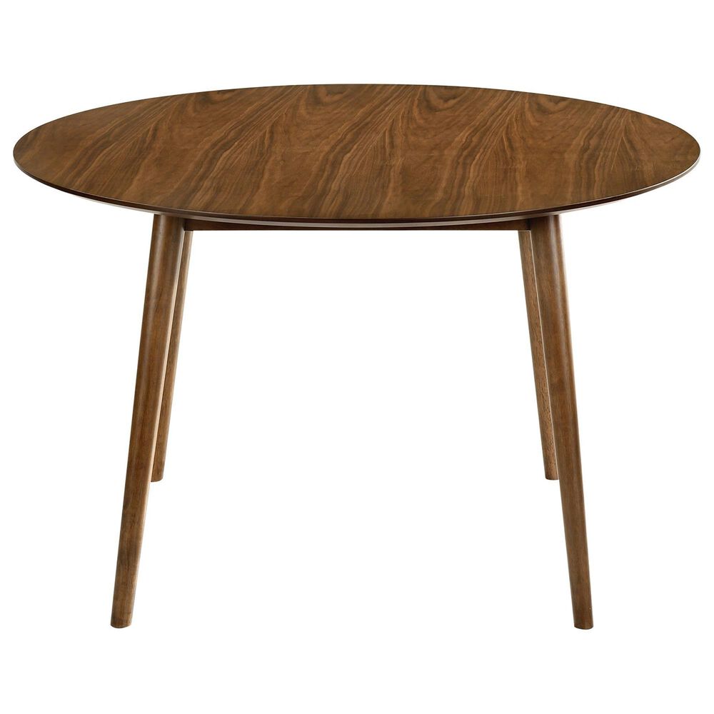 Blue River Arcadia and Azalea 5-Piece 48&quot; Round Standard Height Dining Set with Blue Cushion in Walnut, , large