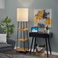 Adesso Henry Shelf Floor Lamp in Black and Natural, , large