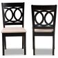 Baxton Studio Lenoir Side Chair with Sand Cushion in Espresso Brown (Set of 2), , large