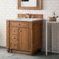 James Martin Vanities Bristol 30" Single Bathroom Vanity in Saddle Brown with 3 cm Ethereal Noctis Quartz Top and Rectangular Sink, , large