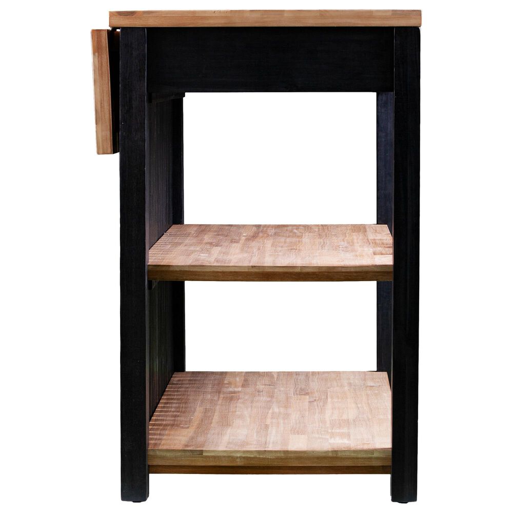 Southern Enterprises Berinsly 3-Piece Expandable Freestanding Kitchen Island Set in Black and Natural, , large