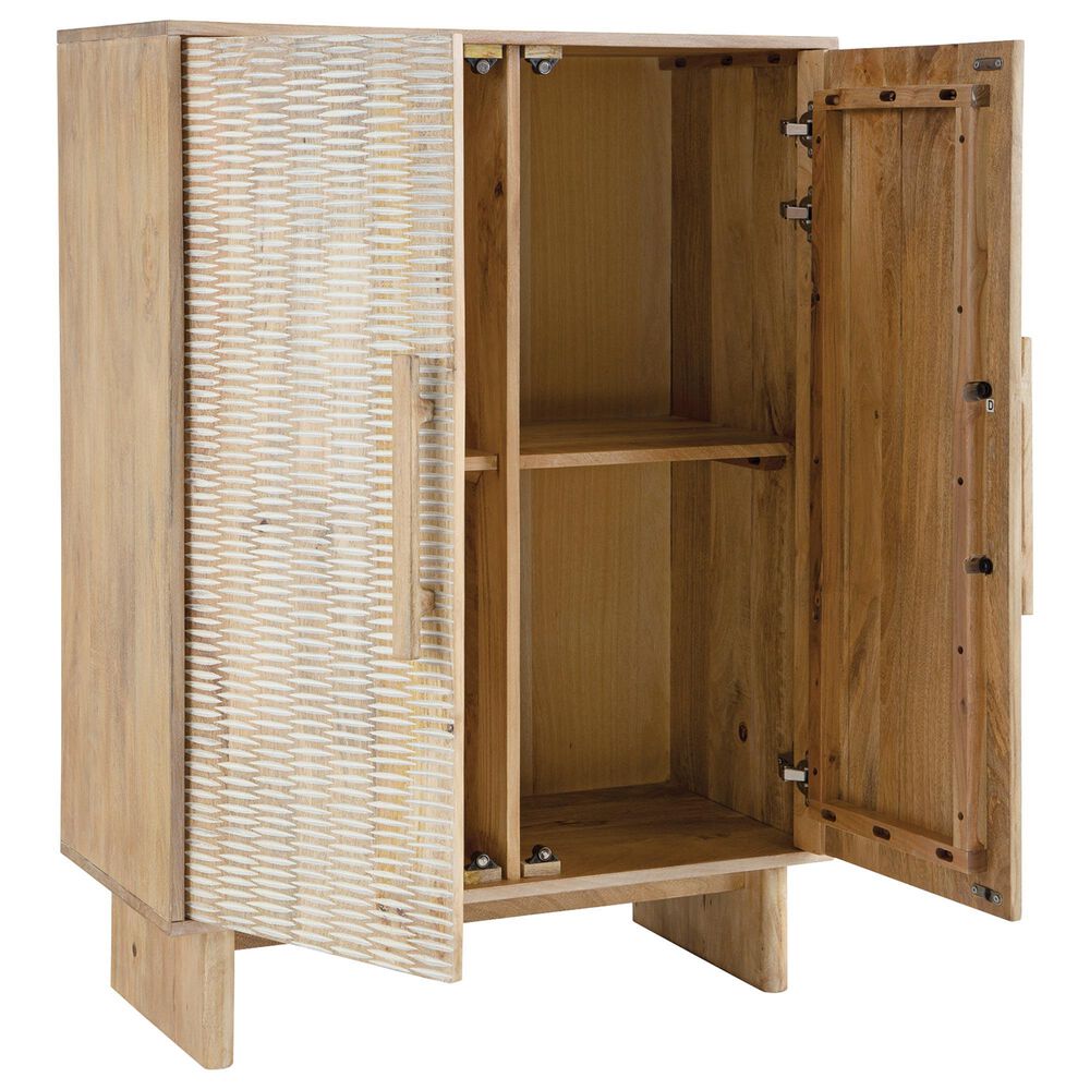 Ashley Dallinbury Accent Cabinet in Natural and White Wash, , large