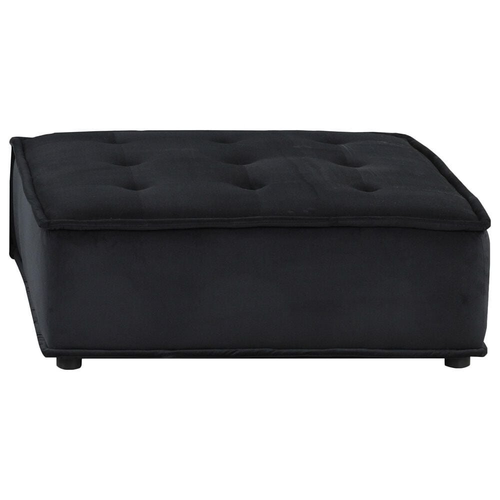 HOMLUX 40" Armless Lounge Chair in Black Velvet, , large
