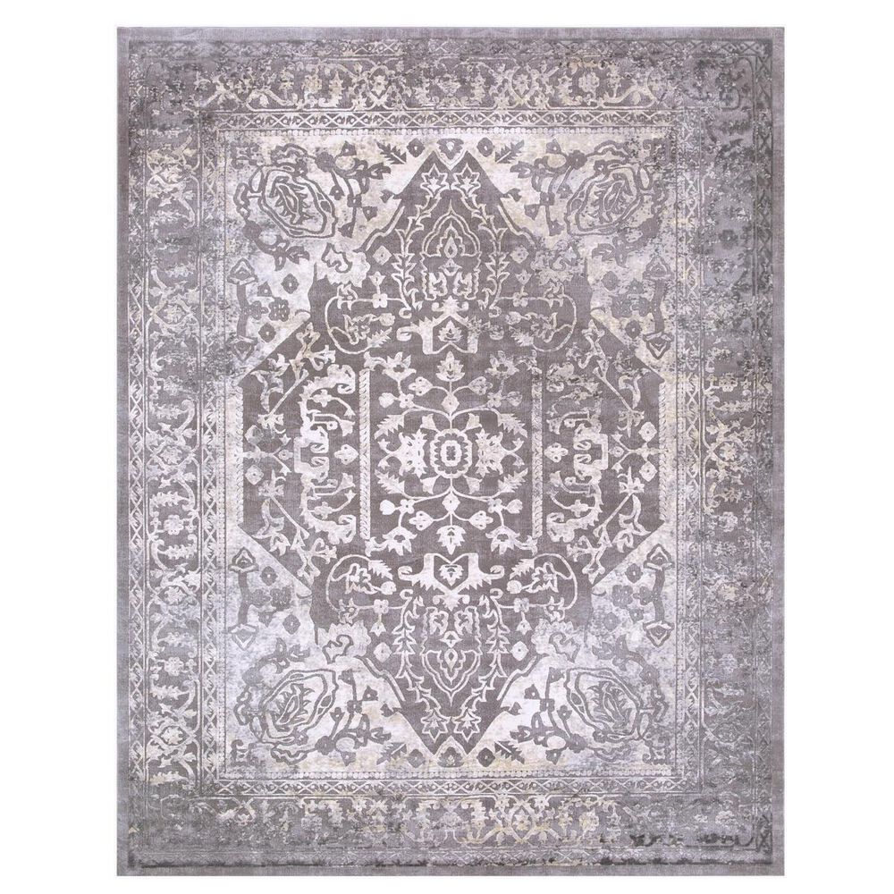 Surya Tibetan TBT-2300 7"10" x 10"3" Charcoal, Ivory and Khaki Area Rug, , large