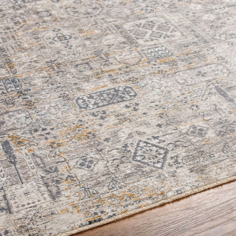 Surya Cardiff CDF-2310 Charcoal, Light Gray, Medium Gray, Camel and Blue 2' x 2'11" Area Rug, , large