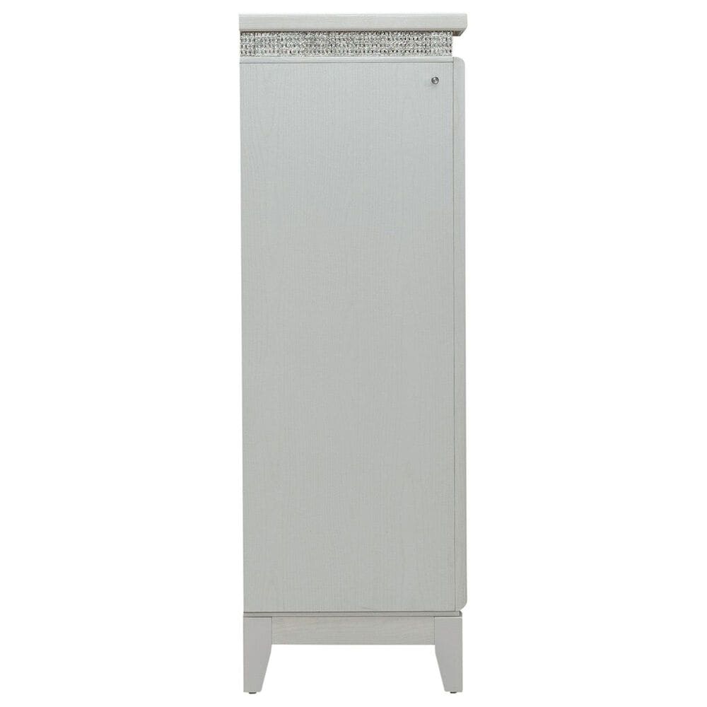 Belle Furnishings Reflections 5-Drawer Chest in Pearl White and Rhinestone, , large