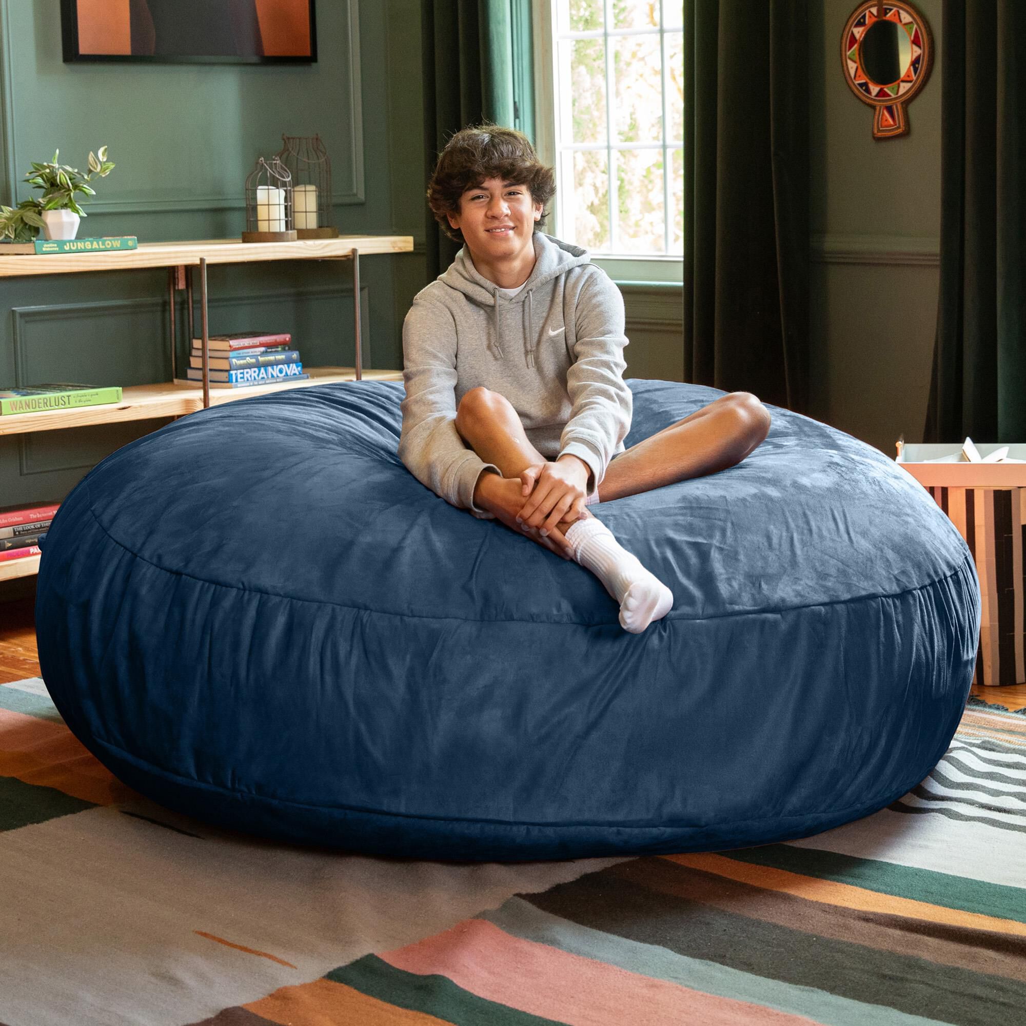 Jaxx 6' Cocoon Large Bean Bag Chair in Navy