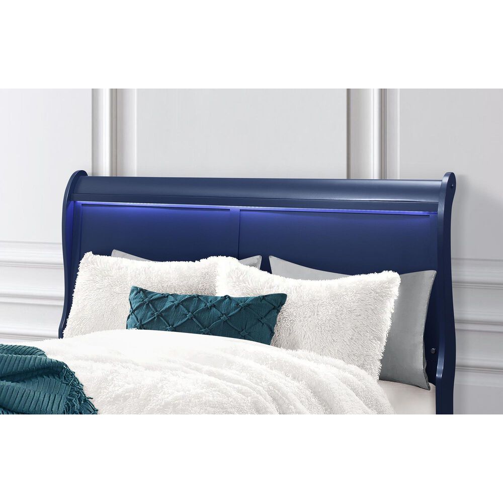 Global Furniture USA Charlie Full Bed in Blue, , large