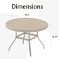 Hearth and Haven Outdoor 41" Round Dining Table with Umbrella Hole in Sandstone - Table Only, , large