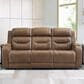 Ashley Knightington Power Reclining Sofa with Audio Seating in Caramel, , large