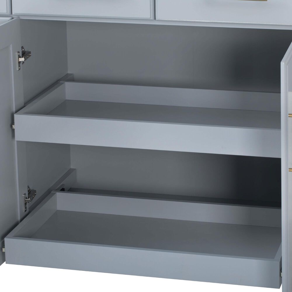 HOMLUX 59" Kitchen Island with 2 Pull Out Cabinet Organizers in Grey, , large