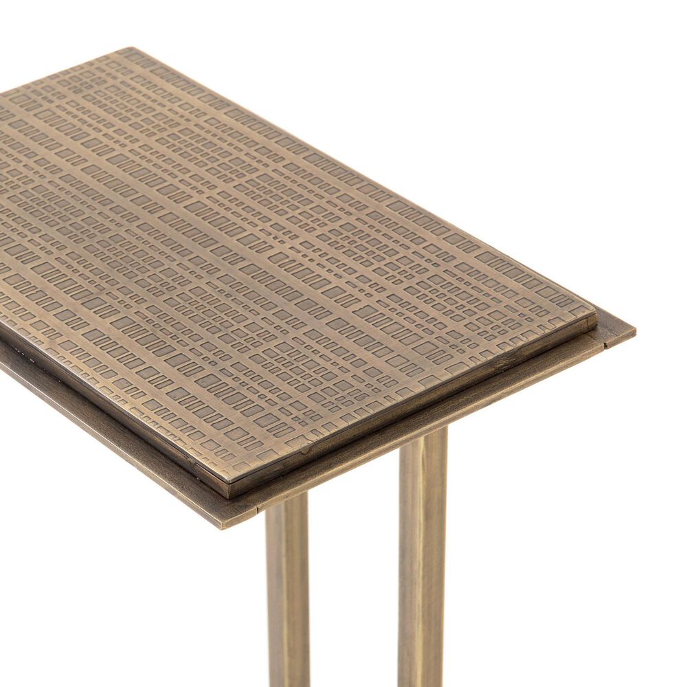 Four Hands Acid Etch C Table in Acid Etched Aged Brass, , large