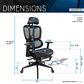 Rta Products Llc Ultimate Reclining Ergonomic Mesh Office Chair with Lumbar Support and Footrest in Black, , large