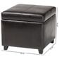 Baxton Studio Leather Cube Storage Ottoman in Dark Brown, , large