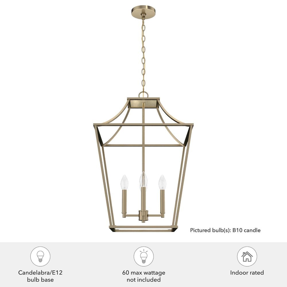 Hunter Laurel Ridge 18&quot; 4-Light Lantern Pendant in Alturas Gold, , large