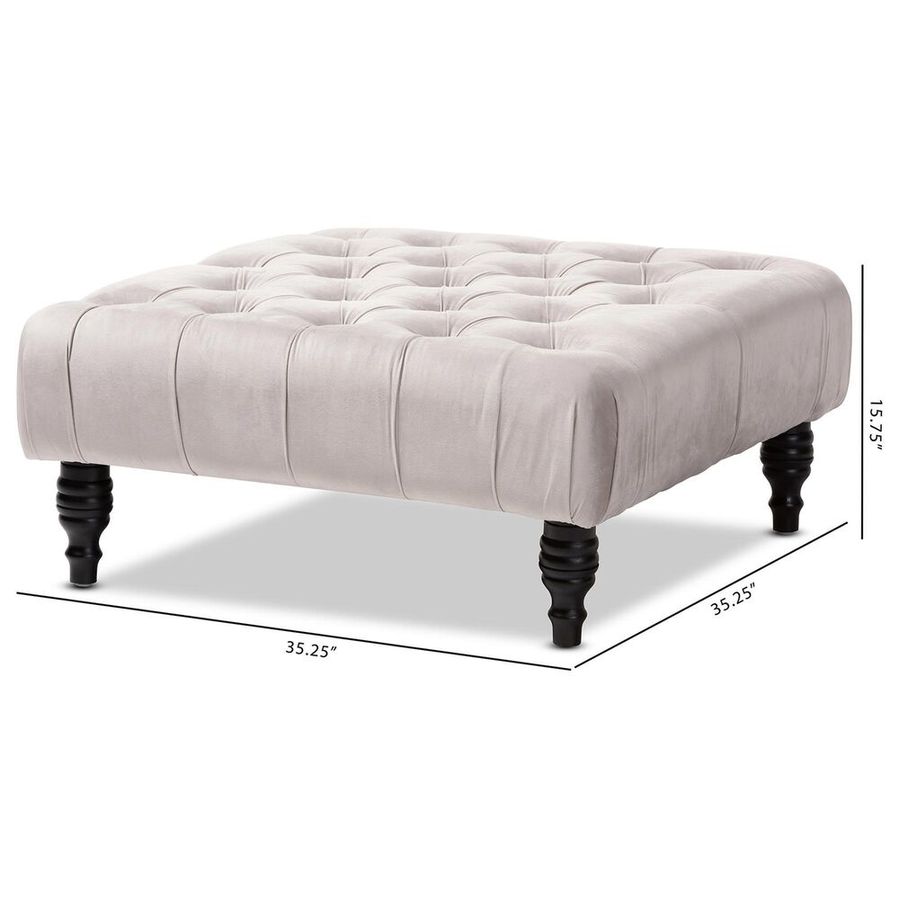 Baxton Studio Keswick Cocktail Ottoman in Grey, , large