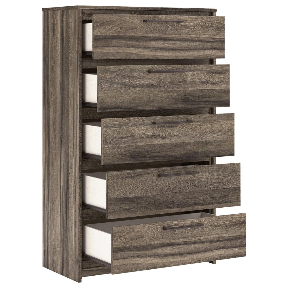 Ashley Elbrim 5-Piece King Bedroom Set in Brown with LED and USB Ports, , large