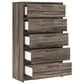 Ashley Elbrim 5-Piece King Bedroom Set in Brown with LED and USB Ports, , large