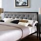 Modway Mia Gray Fabric Upholstered King Platform Bed in Brown, , large