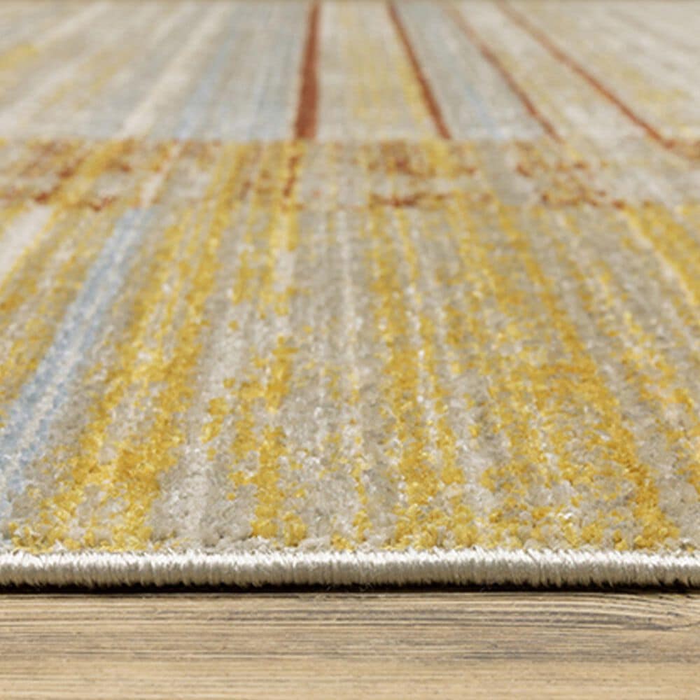 Oriental Weavers Bauer Geometric Lines 3&#39;10&quot; x 5&#39;5&quot; Rust Area Rug, , large