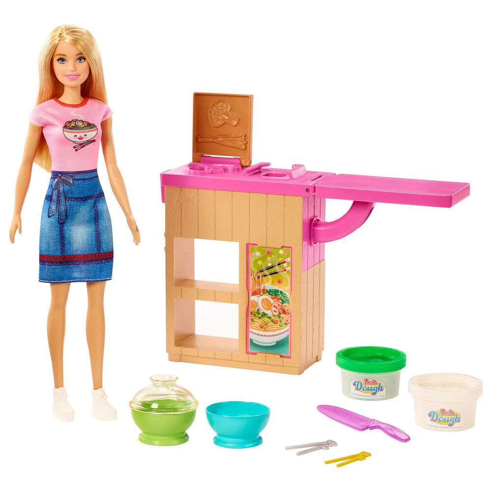 Barbie Noodle Bar Playset with Blonde Doll, Workstation and Accessories, , large