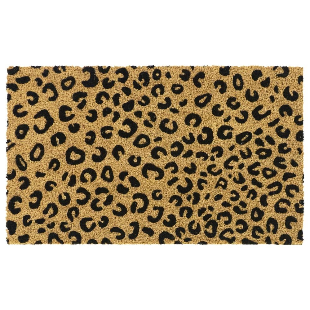 Balta Rugs Leopard Animal Print Black 1"6" x 2"6" Door Mat, , large