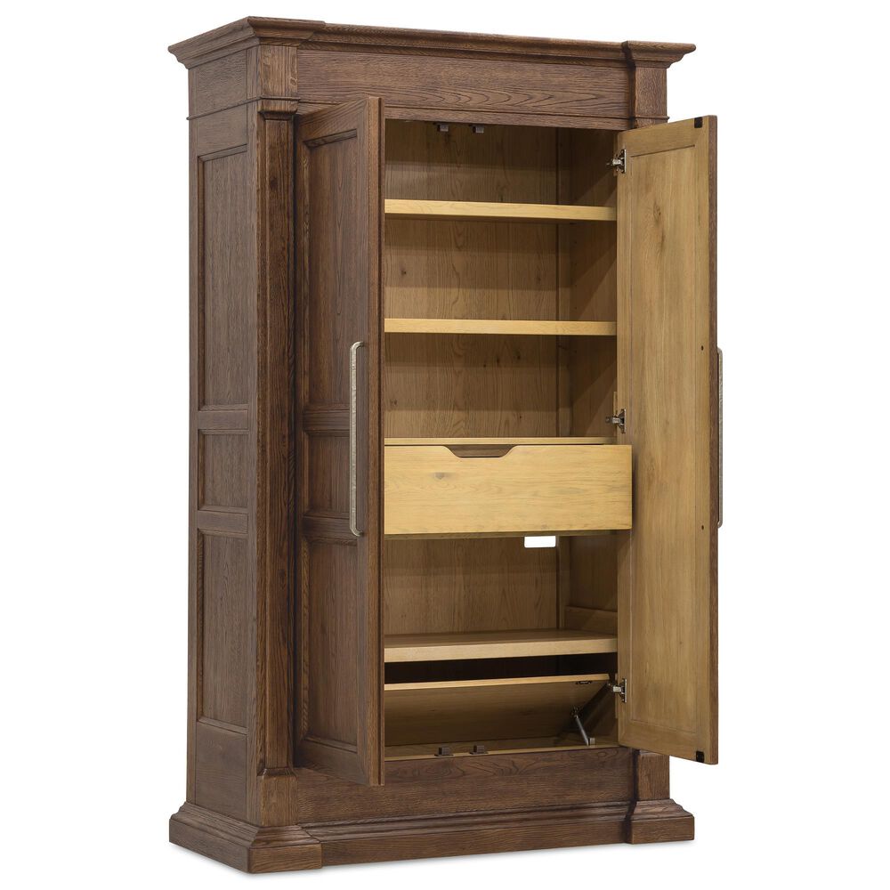 Hooker Furniture Driftwood 4-Piece King Panel Bedroom Set in Worn Saddle, , large