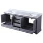 Lexora Home Dukes 80" Double Bathroom Vanity in Dark Grey with 2 cm White Cultured Marble Top and Rectangular Sinks, , large
