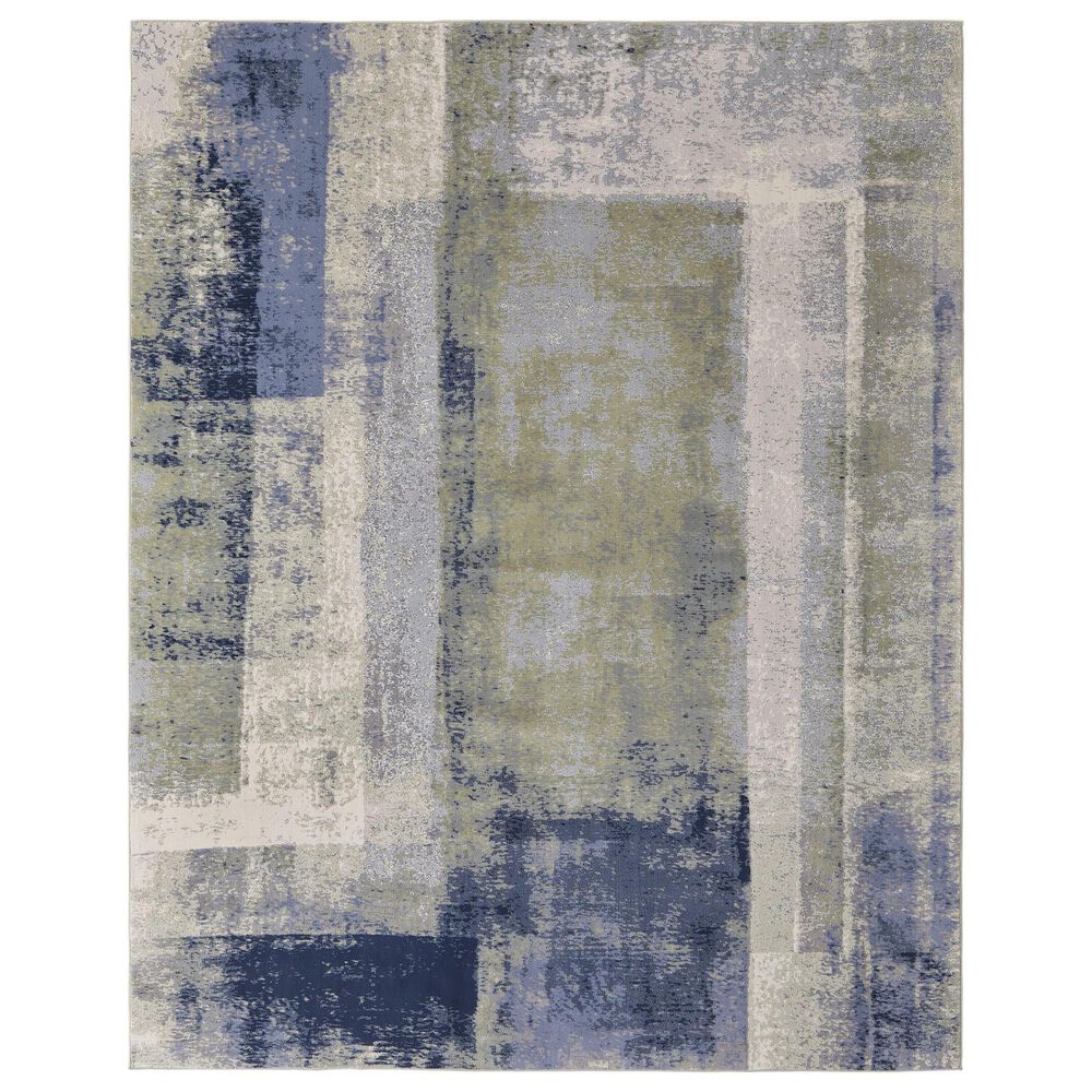 Feizy Clio 2"9" x 7"10" Blue and Green Runner, , large