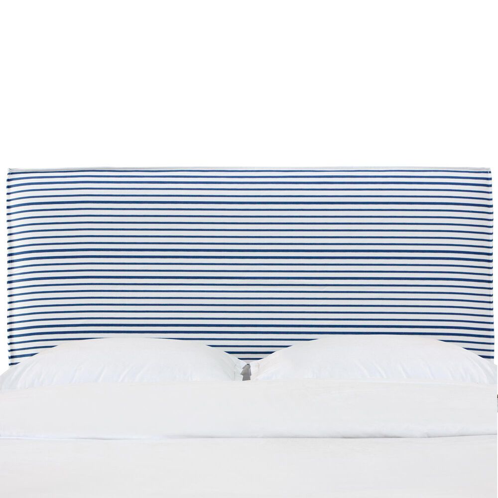 Skyline Furniture Queen Slipcover Headboard in Nautical Stripe Navy, , large