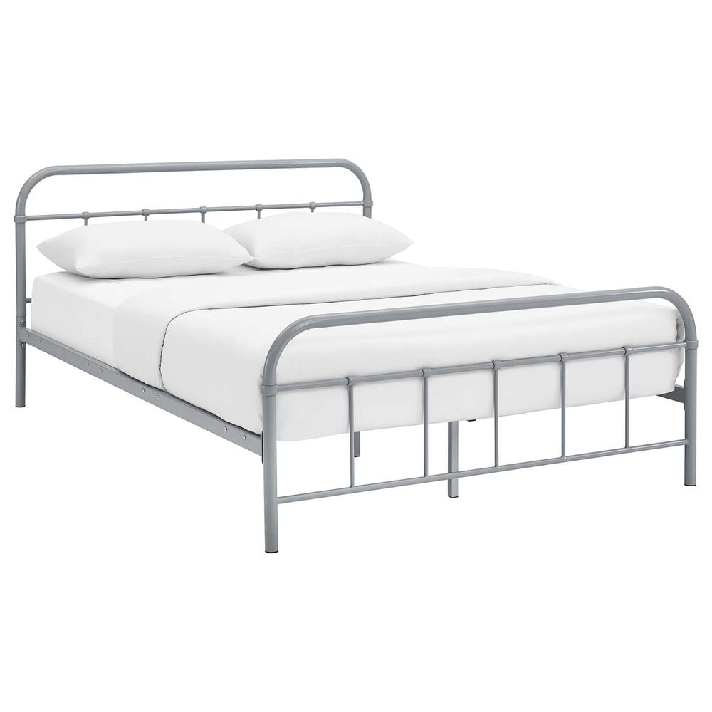 Modway Maisie Queen Platform Bed Frame in Gray, , large