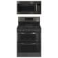 GE Profile Profile 2-Piece Kitchen Packages with 30" Gas Double Oven Range and 1.7 Cu. Ft. Over-the-Range Microwave Oven in Fingerprint Resistant Black Stainless Steel, , large