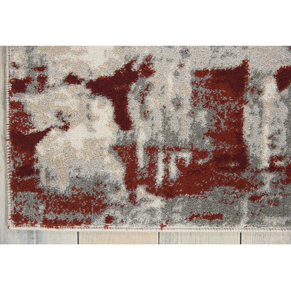 Nourison Maxell MAE14 5&#39;3&quot; x 7&#39;3&quot; Ivory and Red Area Rug, , large