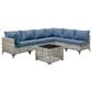 HOMLUX 7-Piece Patio Conversation Set in Denim Blue, , large